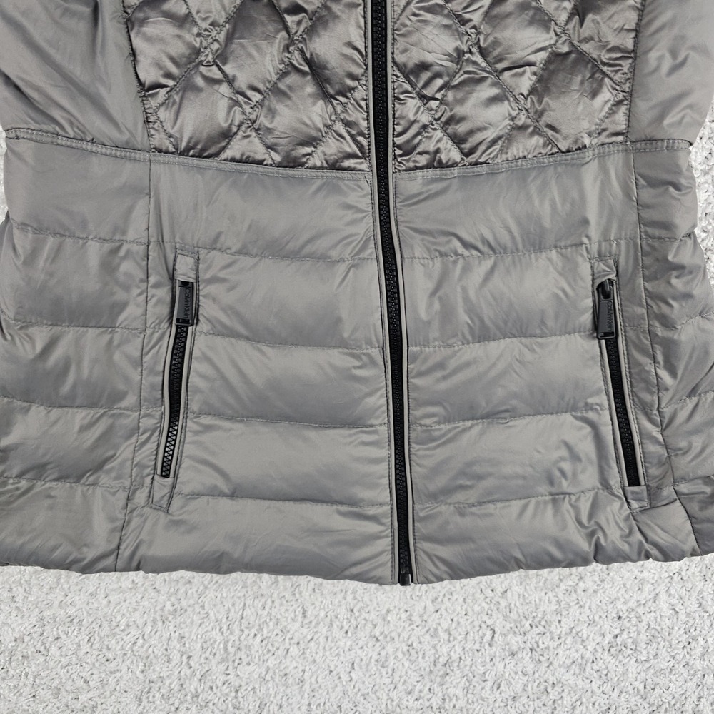 Calvin Klein Premium Duck Down Filled Puffer Vest Womans Medium Gray Silver - Picture 3 of 15